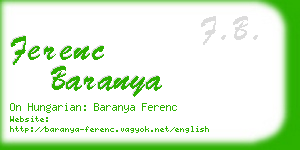ferenc baranya business card
